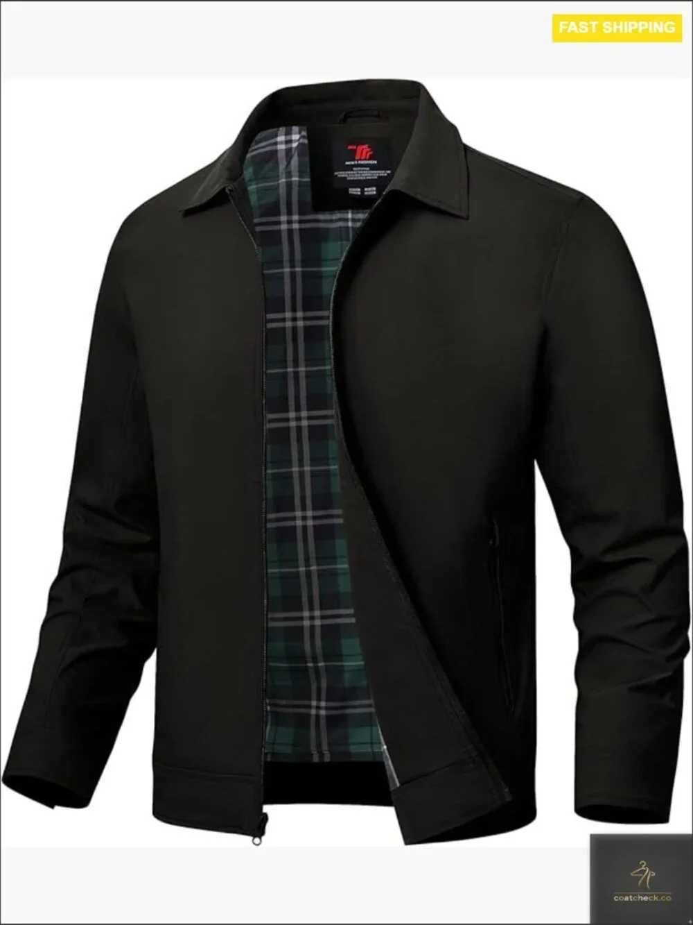 Men's Lightweight Full Zip Windbreaker Jacket with Pockets Classic Fall Track